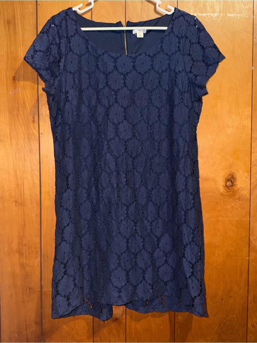 Xhilaration Navy Lace Short-Sleeve Tunic